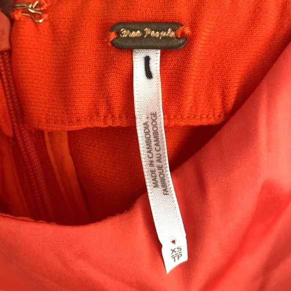 (A56) NEW Free People Coral Minidress with satin sweetheart trimmed, Sz XS, NWOT - Picture 6 of 16